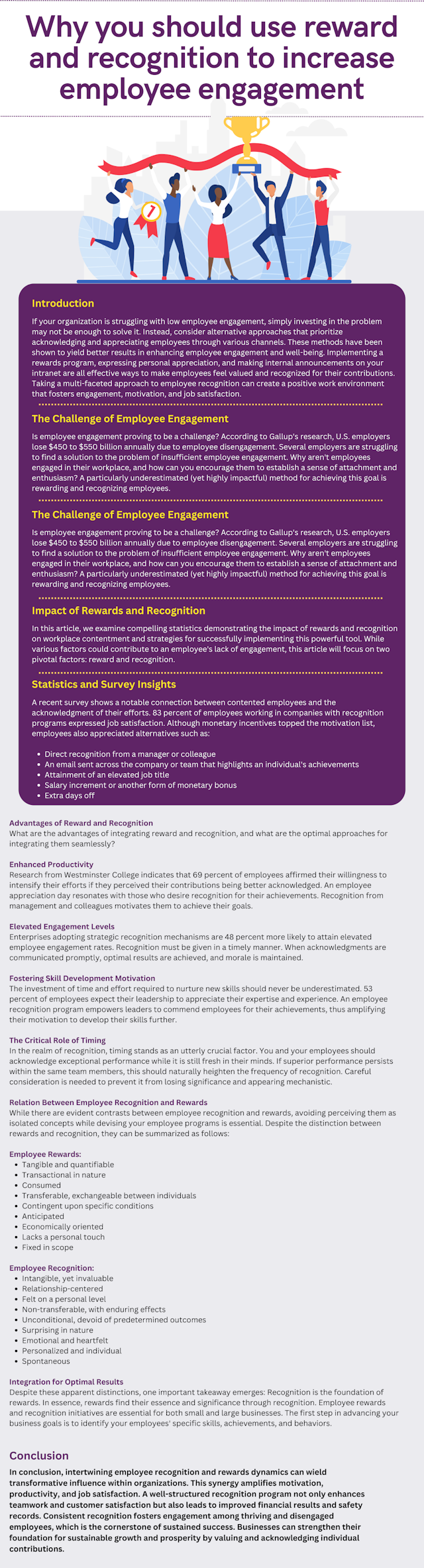Evaluating the importance of rewards and recognition of employee